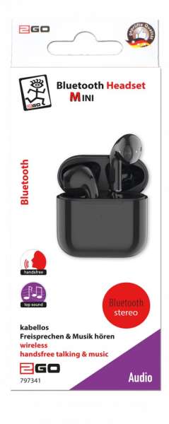 2GO TWS Mini Bluetooth Headset Black
