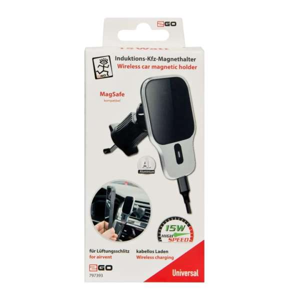 2GO Wireless Car Magnetic Holder with MagSafe Black