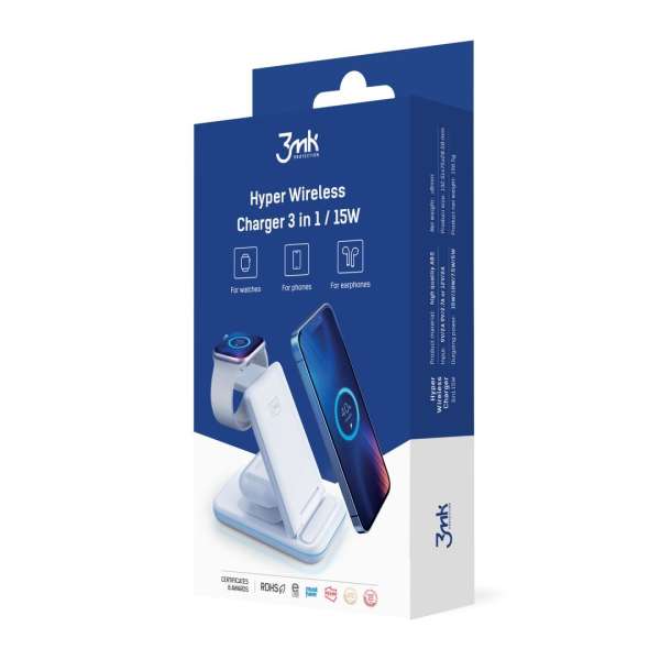 3mk Hyper vezetéknélküli töltő 3w1 15W kiegészítő