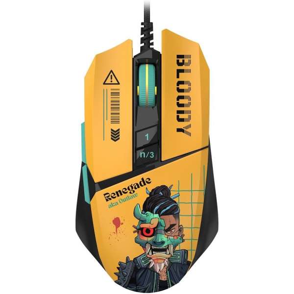 A4-Tech Bloody W63 Max Renegade Sunset RGB Gaming mouse Orange