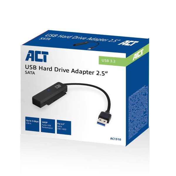 ACT AC1510 USB adapter cable to 2,5" SATA HDD/SSD Black