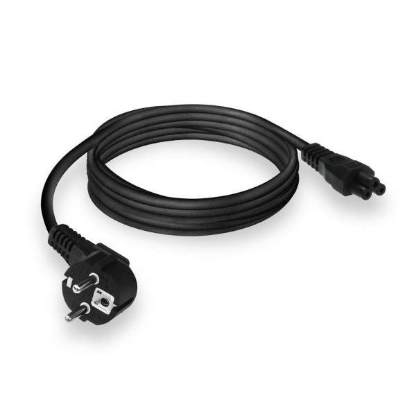 ACT AC3310 Powercord mains connector CEE7/7 male (angled) C5 2m Black