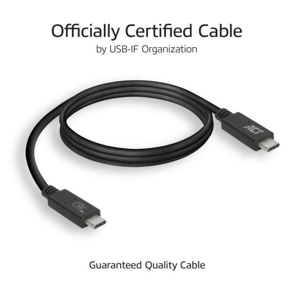 ACT AC7431 USB4 20Gbps connection cable C male - C male 1m USB-IF certified