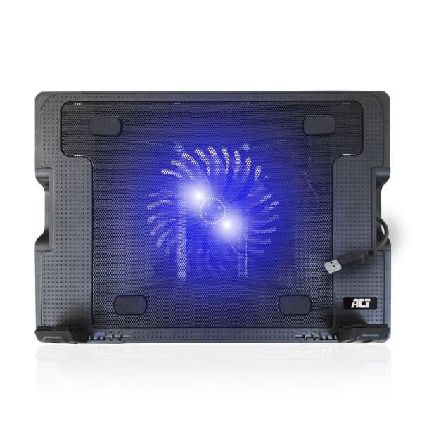 ACT AC8110 Laptop hűtőállvány 17"-ig állítható magasság (5 pozícióban) 2 portos hub