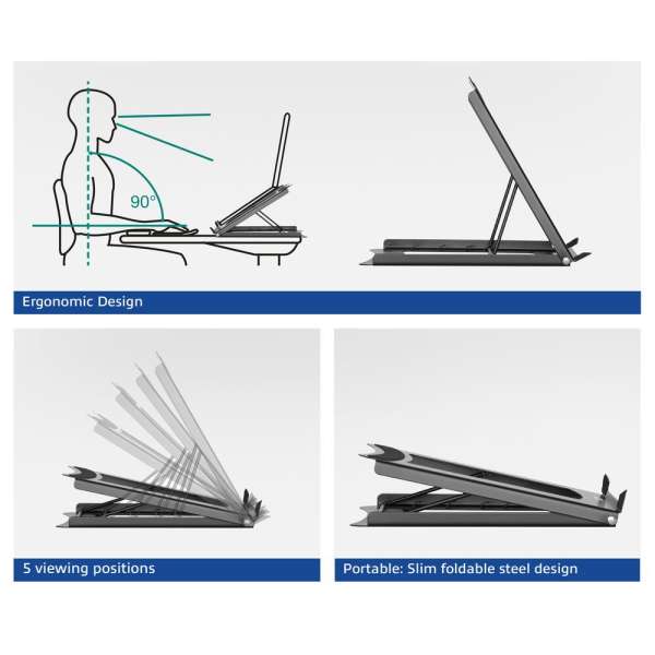 ACT AC8145 Összecsukható laptop állvány 5 állítható magasságú pozícióval