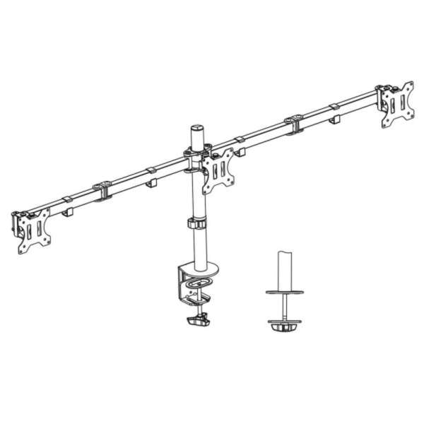 ACT AC8303 Tripple monitor arm 27" Black
