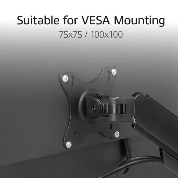 ACT AC8313 Gas Spring Single Monitor Arm 17"-35" Black