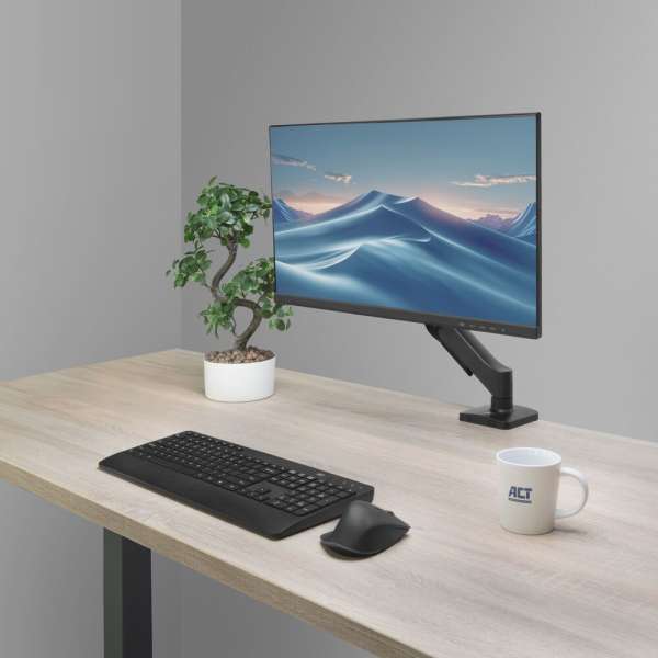 ACT AC8313 Gas Spring Single Monitor Arm 17"-35" Black