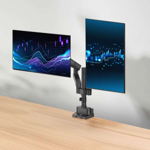 ACT AC8328 Dual monitor arm office solid pro, with mechanical spring