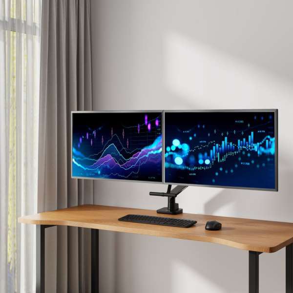 ACT AC8344 Dual Monitor Arm Office Premium with Gas Spring Crossbar