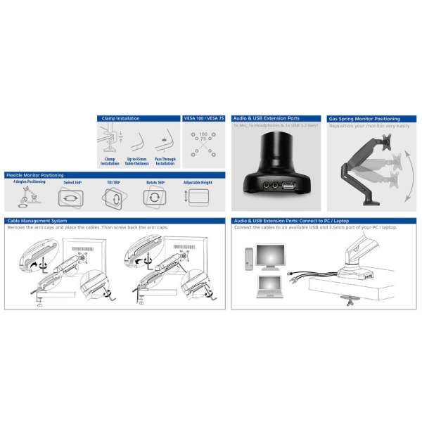 ACT AC8346 Universal laptop tray for monitor arms