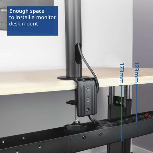 ACT AC8376 Under Desk Extendable Cable Management Tray with Clamp Mount