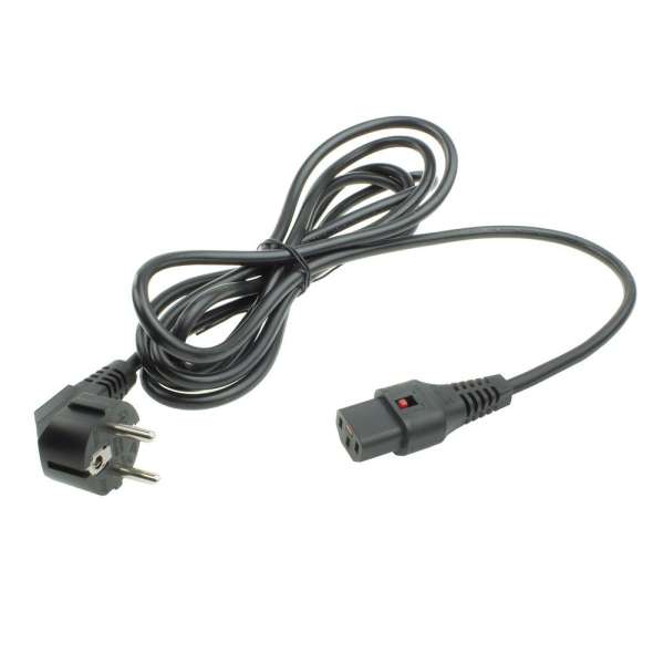 ACT AK5041 Powercord Schuko CEE 7/7 male (angled) - C13 IEC Lock 3m Black