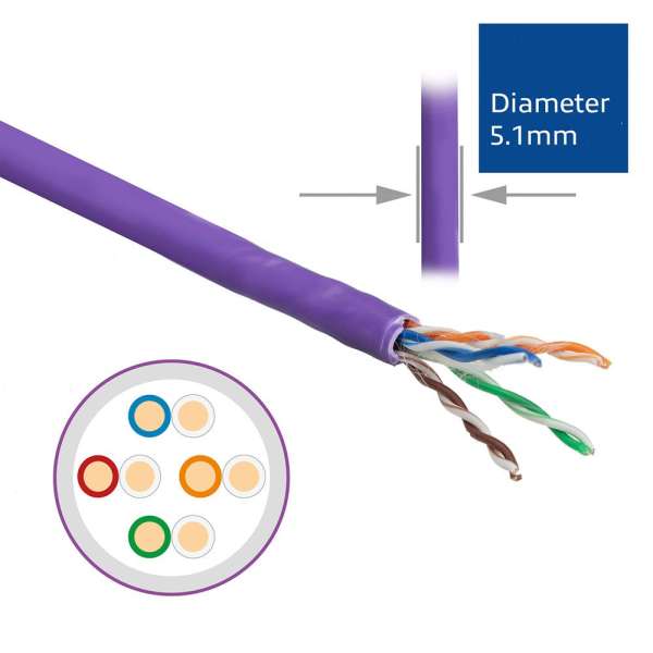 ACT CAT6 U-UTP Installation cable 305m Purple