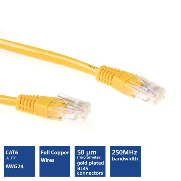 ACT CAT6 U-UTP Patch Cable 1m Yellow