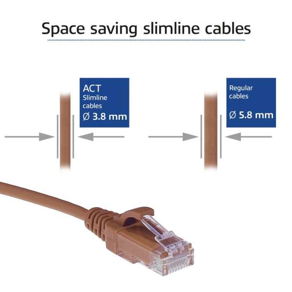 ACT CAT6 U-UTP Patch Cable 2m Brown
