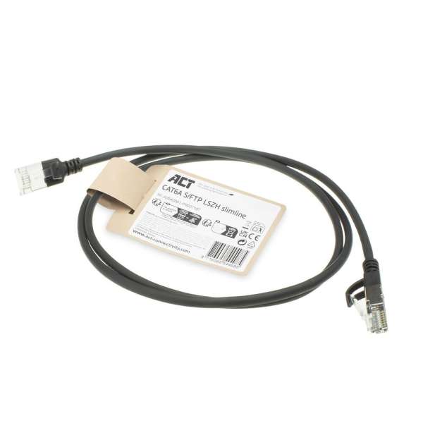 ACT CAT6A S-FTP Patch Cable 1m Black
