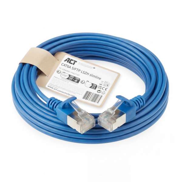 ACT CAT6A S-FTP Patch Cable 2m Blue