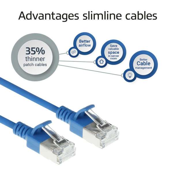 ACT CAT6A S-FTP Patch Cable 3m Blue
