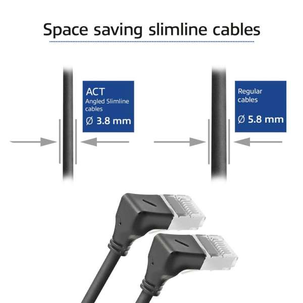 ACT CAT6A U-FTP Patch Cable 0,25m Black
