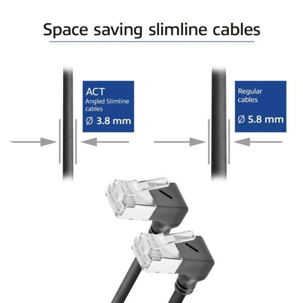 ACT CAT6A U-FTP Patch Cable 1m Black