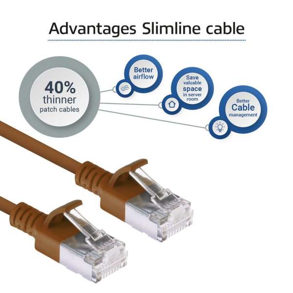ACT CAT6A U-FTP Patch Cable 1m Brown