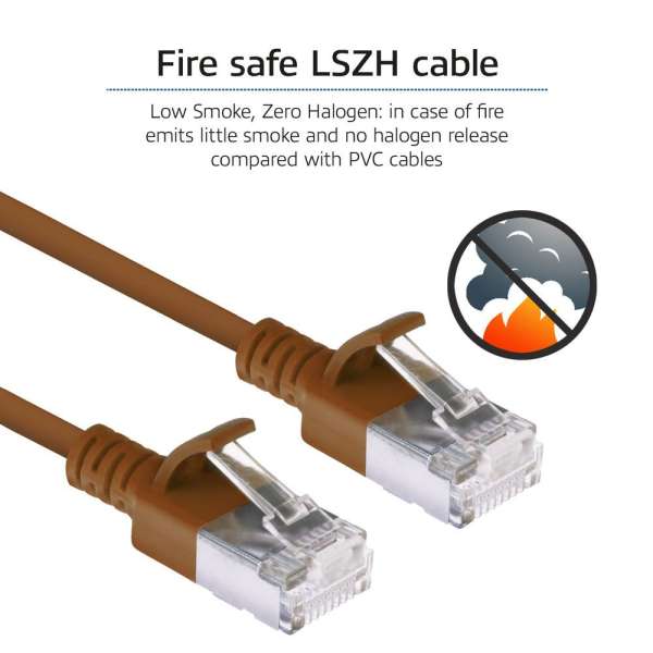 ACT CAT6A U-FTP Patch Cable 1m Brown