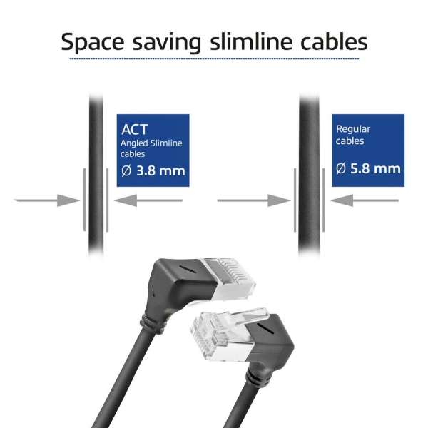 ACT CAT6A U-FTP Patch Cable 2m Black