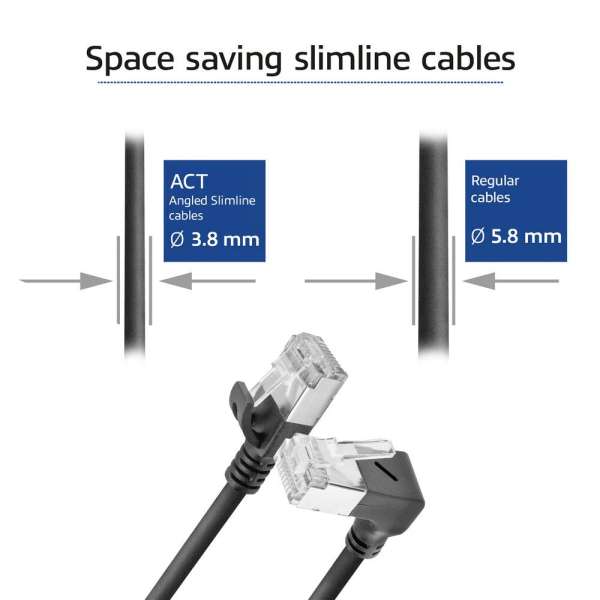 ACT CAT6A U-FTP Patch Cable 3m Black
