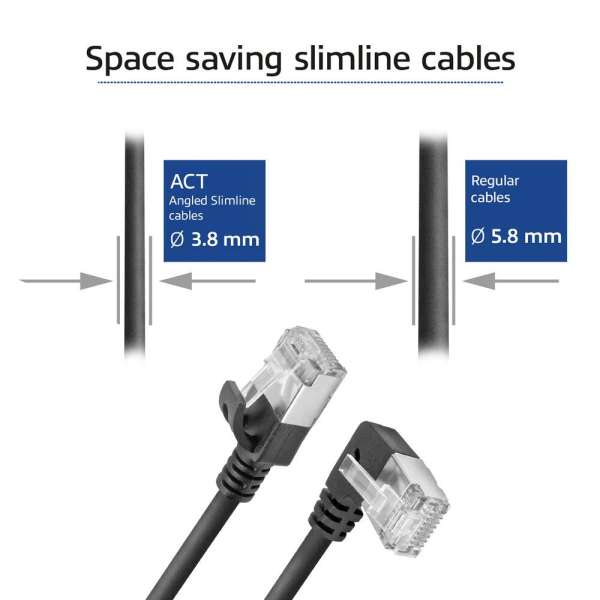 ACT CAT6A U-FTP Patch Cable 5m Black