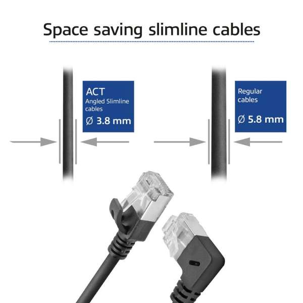 ACT CAT6A U-FTP Patch Cable 5m Black