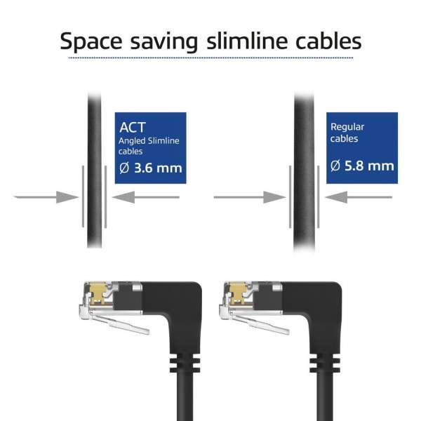 ACT CAT6A U-UTP Patch Cable 0,5m Black
