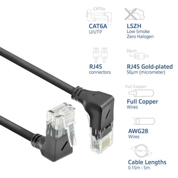 ACT CAT6A U-UTP Patch Cable 2m Black