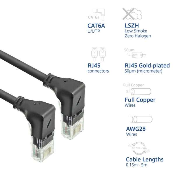 ACT CAT6A U-UTP Patch Cable 5m Black