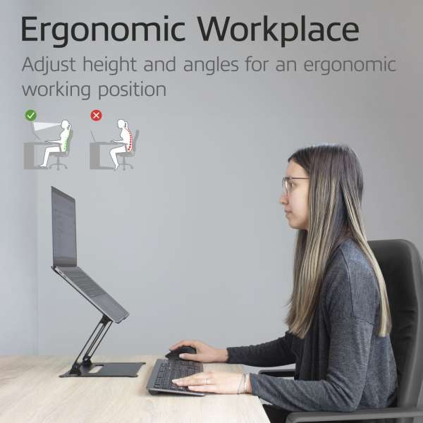 ACT AC8140 Összecsukható alumínium laptop állvány fokozatmentes magasságállítással