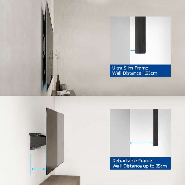 ACT Full motion TV Wall Mount ultra slim 43"-90" Black