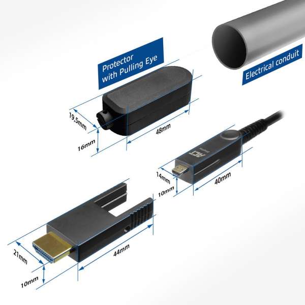 ACT HDMI High Speed with detachable connector v2.0 HDMI-A male - HDMI-A male active optical cable 30m Black