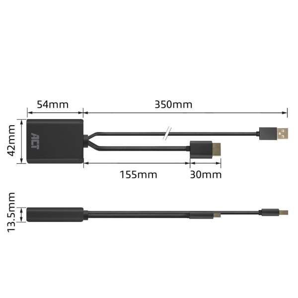 ACT HDMI to DisplayPort adapter 4K@60Hz Black