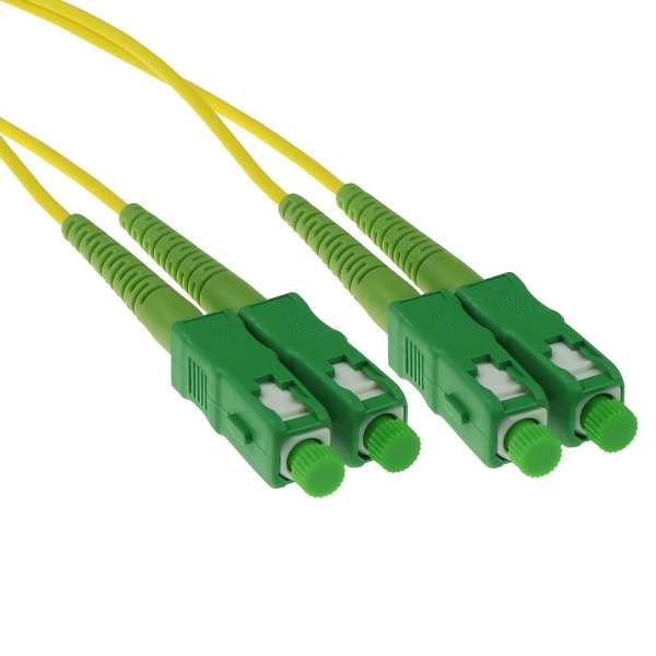 ACT LSZH Singlemode 9/125 OS2 fiber patch cable duplex with SC/APC connectors 10m Yellow