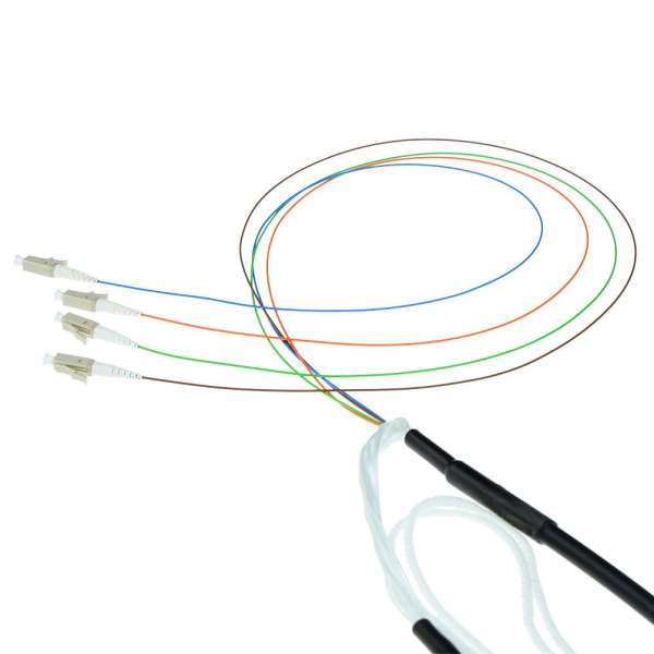 ACT Multimode 50/125 OM4 indoor/outdoor cable 4 fibers with LC connectors 20m Black