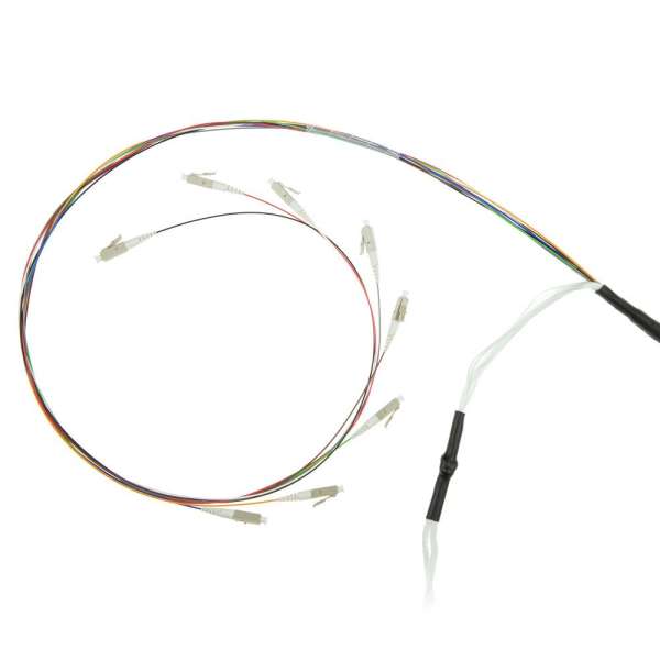 ACT Multimode 50/125 OM4 indoor/outdoor cable 8 fibers with LC connectors 30m Black