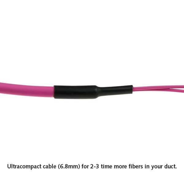 ACT Multimode 50/125 OM4(OM3) polarity A fiber trunk cable with 2 MTP/MPO female connectors each side 100m Pink