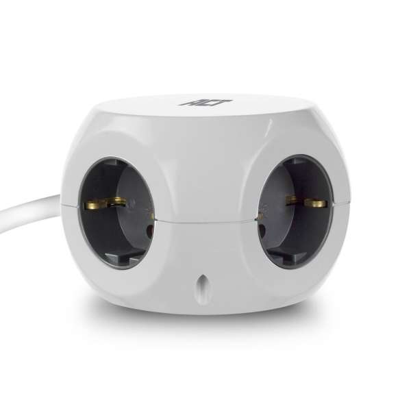 ACT Power Strip Cube F Socket Hálózati Elosztó 3DIN 1,5m White