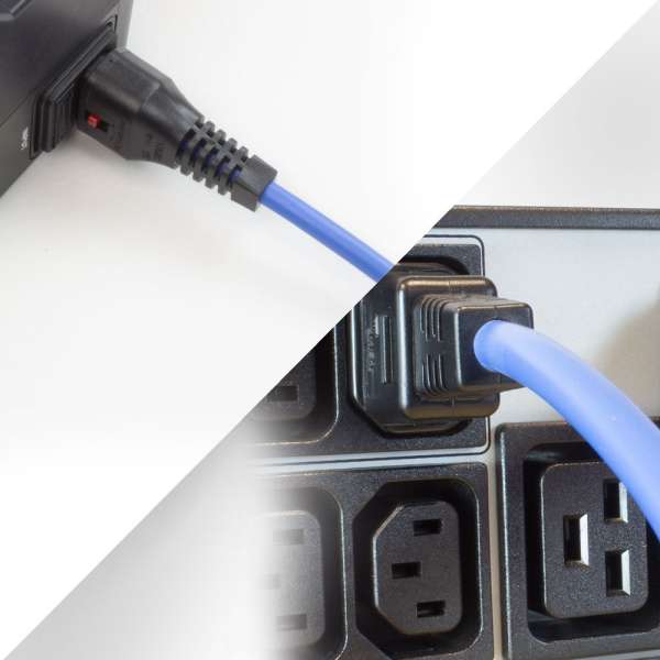 ACT Powercord C13 IEC Lock - C14 1m Blue