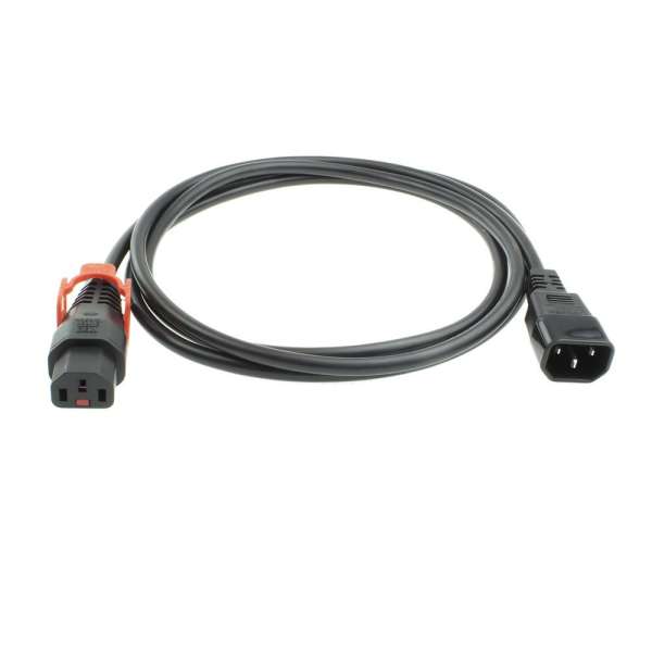 ACT Powercord C13 IEC Lock+ - C14 2m Black