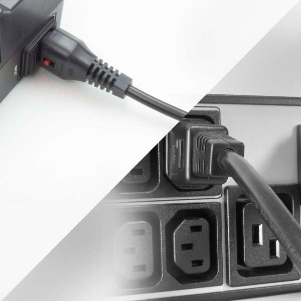 ACT Powercord C13 IEC Lock - C14 2m Black