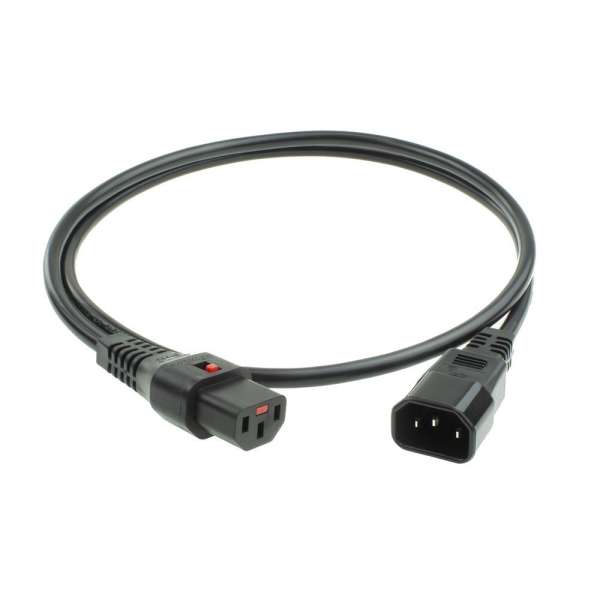 ACT Powercord C13 IEC Lock - C14 3m Black