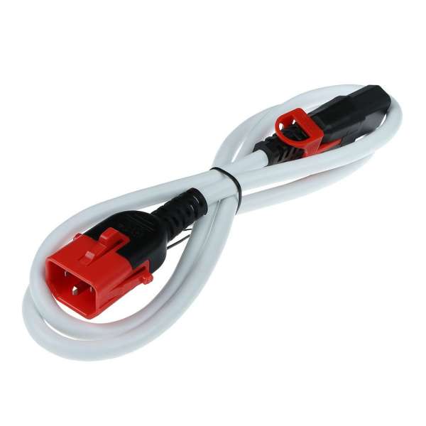 ACT Powercord C13 IEC Lock+ - C14 IEC Lock Dual Locking 3m White