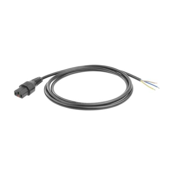 ACT Powercord C13 IEC Lock open end 3m Black