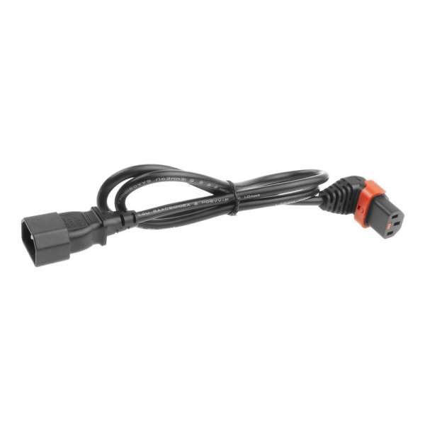 ACT Powercord C14 - C13 IEC Lock (down angled) 3m Black